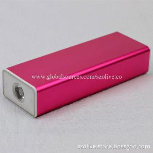 Aluminum Case Battery Power Banks with Hand Warmer, 5V 2,000mA Output